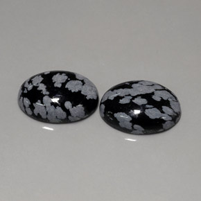 ct natürliche mehrfarbiger Schneeflockenobsidian-Edelsteine, Oval Schliff, Lichtundurchlässig