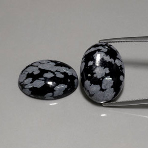  ct natürliche mehrfarbiger Schneeflockenobsidian-Edelsteine, Oval Schliff, Lichtundurchlässig