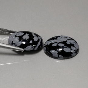  ct natürliche mehrfarbiger Schneeflockenobsidian-Edelsteine, Oval Schliff, Lichtundurchlässig