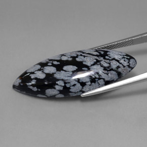 9,17 ctw natürlicher grau-weiß-schwarz Schneeflockenobsidian, Marquise, Lichtundurchlässig
