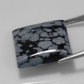 20,67 ctw natürlicher schwarzer Schneeflockenobsidian, Quadrat, Lichtundurchlässig