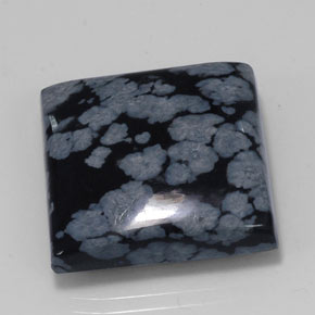 23,11 ctw natürlicher schwarzer Schneeflockenobsidian, Quadrat, Lichtundurchlässig