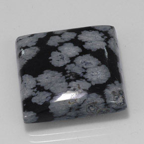 20,36 ctw natürlicher schwarzer Schneeflockenobsidian, Quadrat, Lichtundurchlässig