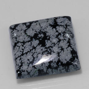 22,09 ctw natürlicher schwarzer Schneeflockenobsidian, Quadrat, Lichtundurchlässig