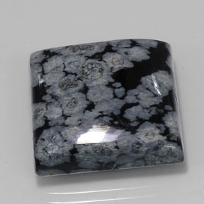 22,67 ctw natürlicher schwarzer Schneeflockenobsidian, Quadrat, Lichtundurchlässig