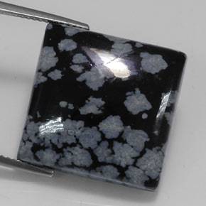20,43 ctw natürlicher mehrfarbiger Schneeflockenobsidian, Quadrat, Lichtundurchlässig