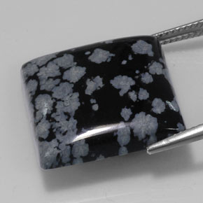 20,43 ctw natürlicher mehrfarbiger Schneeflockenobsidian, Quadrat, Lichtundurchlässig