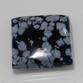 21,53 ctw natürlicher schwarzer Schneeflockenobsidian, Quadrat, Lichtundurchlässig