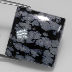 22,48 ctw natürlicher mehrfarbiger Schneeflockenobsidian, Quadrat, Lichtundurchlässig