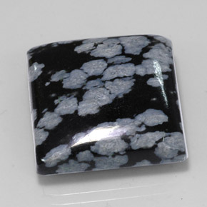 22,60 ctw natürlicher schwarzer Schneeflockenobsidian, Quadrat, Lichtundurchlässig