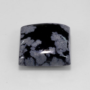 12,26 ctw natürlicher mehrfarbiger Schneeflockenobsidian, Quadrat, Lichtundurchlässig