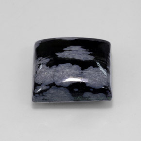 11,19 ctw natürlicher schwarzer Schneeflockenobsidian, Quadrat, Lichtundurchlässig