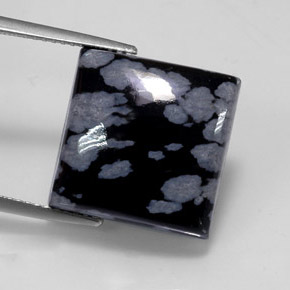 11,53 ctw natürlicher mehrfarbiger Schneeflockenobsidian, Quadrat, Lichtundurchlässig