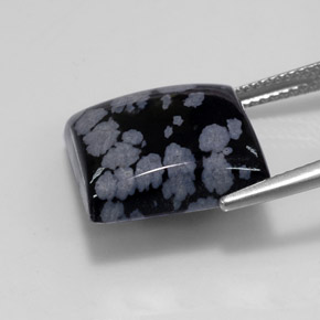 11,53 ctw natürlicher mehrfarbiger Schneeflockenobsidian, Quadrat, Lichtundurchlässig