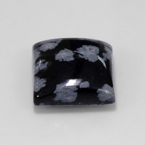 11,46 ctw natürlicher mehrfarbiger Schneeflockenobsidian, Quadrat, Lichtundurchlässig