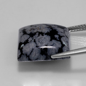 11,21 ctw natürlicher mehrfarbiger Schneeflockenobsidian, Quadrat, Lichtundurchlässig