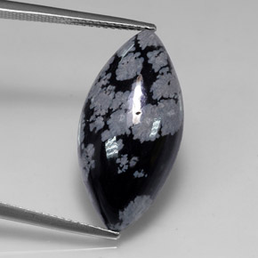 9,17 ctw natürlicher Schwarz-weiß Schneeflockenobsidian, Marquise, Lichtundurchlässig