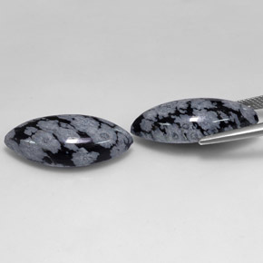  ct natürliche grau-weiß-schwarz Schneeflockenobsidian-Edelsteine, Marquise, Lichtundurchlässig