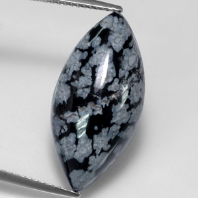 9,88 ctw natürlicher mehrfarbiger Schneeflockenobsidian, Marquise, Lichtundurchlässig