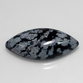9,88 ctw natürlicher mehrfarbiger Schneeflockenobsidian, Marquise, Lichtundurchlässig