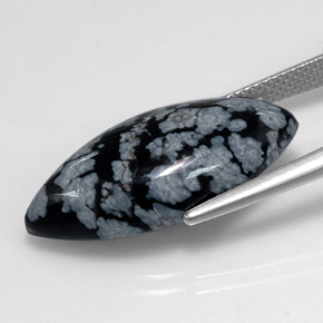 9,88 ctw natürlicher mehrfarbiger Schneeflockenobsidian, Marquise, Lichtundurchlässig