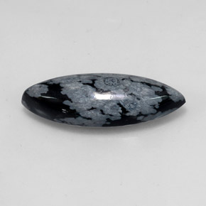 8,69 ctw natürlicher mehrfarbiger Schneeflockenobsidian, Marquise, Lichtundurchlässig