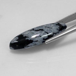 8,69 ctw natürlicher mehrfarbiger Schneeflockenobsidian, Marquise, Lichtundurchlässig