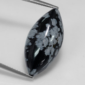 9,82 ctw natürlicher mehrfarbiger Schneeflockenobsidian, Marquise, Lichtundurchlässig