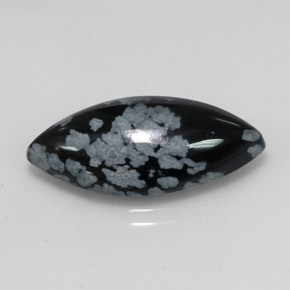 9,82 ctw natürlicher mehrfarbiger Schneeflockenobsidian, Marquise, Lichtundurchlässig