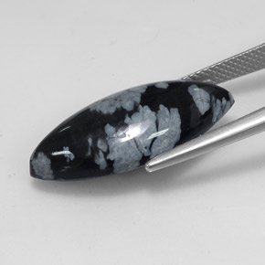 9,82 ctw natürlicher mehrfarbiger Schneeflockenobsidian, Marquise, Lichtundurchlässig