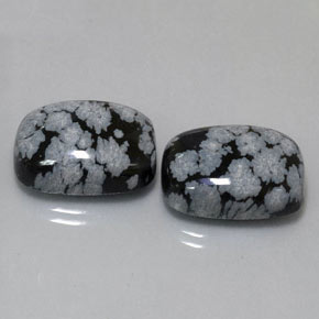  ct natürliche mehrfarbiger Schneeflockenobsidian-Edelsteine, Kissenschliff, Lichtundurchlässig