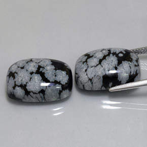  ct natürliche mehrfarbiger Schneeflockenobsidian-Edelsteine, Kissenschliff, Lichtundurchlässig
