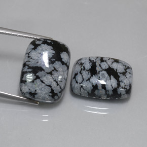  ct natürliche mehrfarbiger Schneeflockenobsidian-Edelsteine, Kissenschliff, Lichtundurchlässig