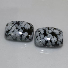  ct natürliche mehrfarbiger Schneeflockenobsidian-Edelsteine, Kissenschliff, Lichtundurchlässig