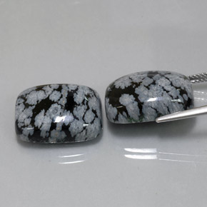  ct natürliche mehrfarbiger Schneeflockenobsidian-Edelsteine, Kissenschliff, Lichtundurchlässig