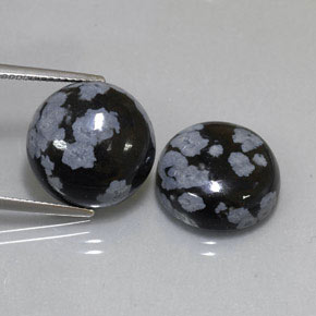  ct natürliche mehrfarbiger Schneeflockenobsidian-Edelsteine, Rundschliff, Lichtundurchlässig