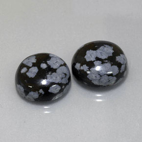  ct natürliche mehrfarbiger Schneeflockenobsidian-Edelsteine, Rundschliff, Lichtundurchlässig