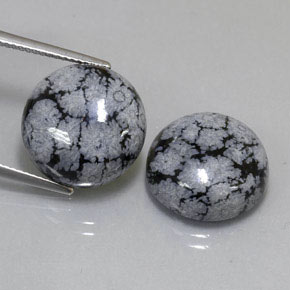  ct natürliche mehrfarbiger Schneeflockenobsidian-Edelsteine, Rundschliff, Lichtundurchlässig