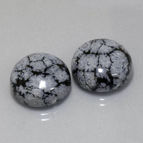  ct natürliche mehrfarbiger Schneeflockenobsidian-Edelsteine, Rundschliff, Lichtundurchlässig