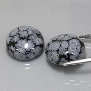  ct natürliche mehrfarbiger Schneeflockenobsidian-Edelsteine, Rundschliff, Lichtundurchlässig