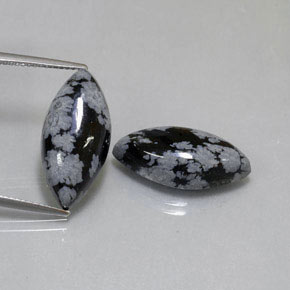  ct natürliche schwarzer Schneeflockenobsidian-Edelsteine, Marquise, Lichtundurchlässig