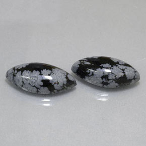  ct natürliche schwarzer Schneeflockenobsidian-Edelsteine, Marquise, Lichtundurchlässig