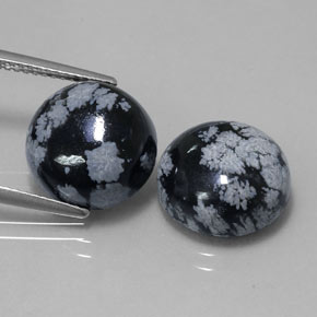  ct natürliche mehrfarbiger Schneeflockenobsidian-Edelsteine, Rundschliff, Lichtundurchlässig