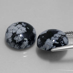  ct natürliche mehrfarbiger Schneeflockenobsidian-Edelsteine, Rundschliff, Lichtundurchlässig