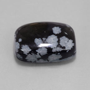 12,25 ctw natürlicher schwarzer Schneeflockenobsidian, Kissenschliff, Lichtundurchlässig