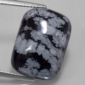 10,37 ctw natürlicher mehrfarbiger Schneeflockenobsidian, Kissenschliff, Lichtundurchlässig