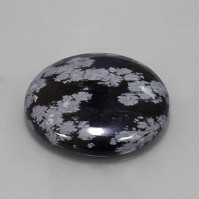 25,93 ctw natürlicher schwarzer Schneeflockenobsidian, Rundschliff, Lichtundurchlässig