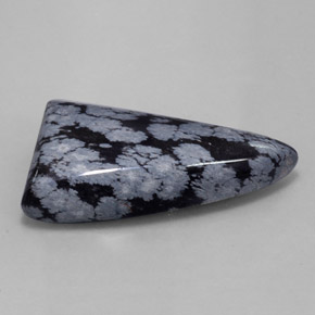 31,95 ctw natürlicher schwarzer Schneeflockenobsidian, Fantasieschliff, Lichtundurchlässig