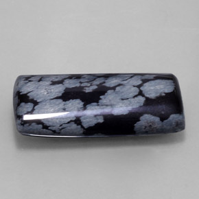 15,68 ctw natürlicher schwarzer Schneeflockenobsidian, Baguette, Lichtundurchlässig
