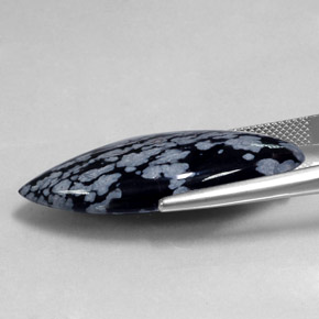 19,75 ctw natürlicher schwarzer Schneeflockenobsidian, Marquise, Lichtundurchlässig